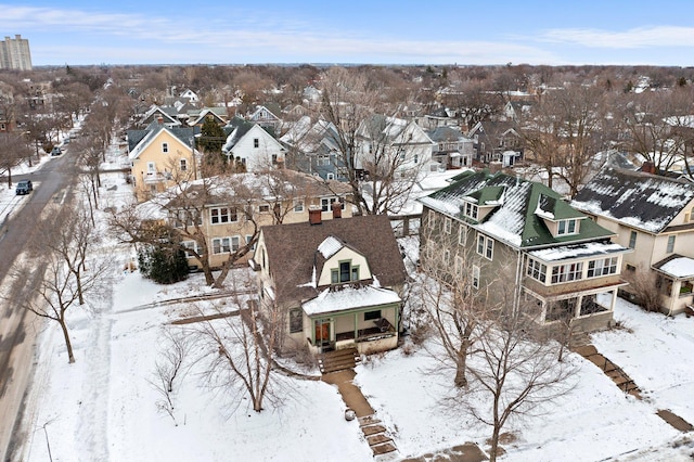 view of snowy aerial view