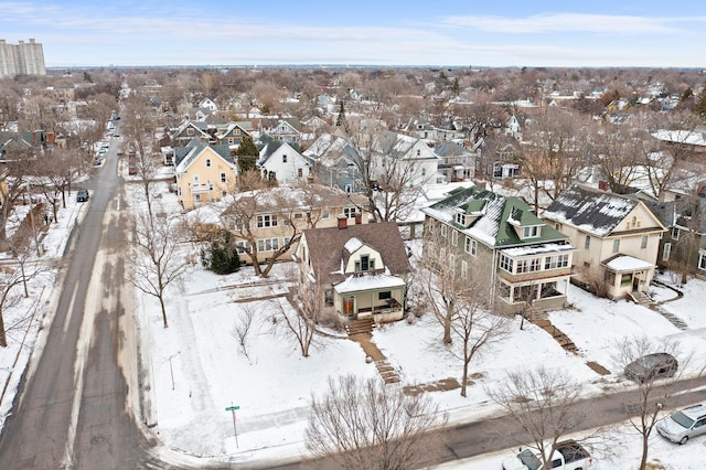 view of snowy aerial view