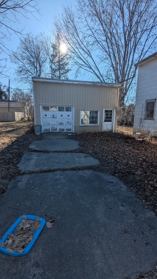 view of garage