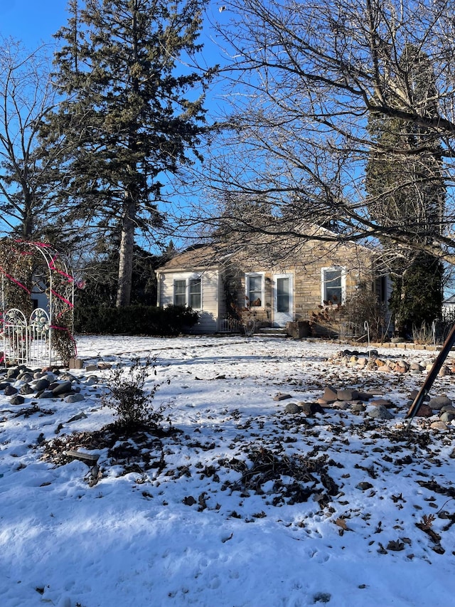 view of snow covered exterior