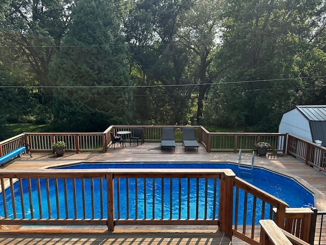 view of pool featuring a deck