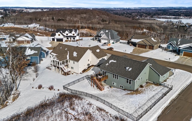 view of snowy aerial view