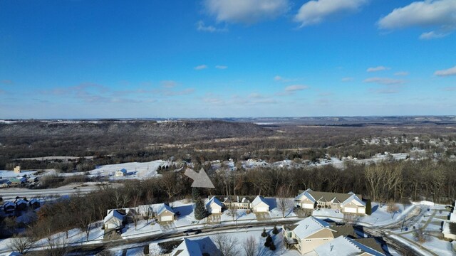 view of snowy aerial view