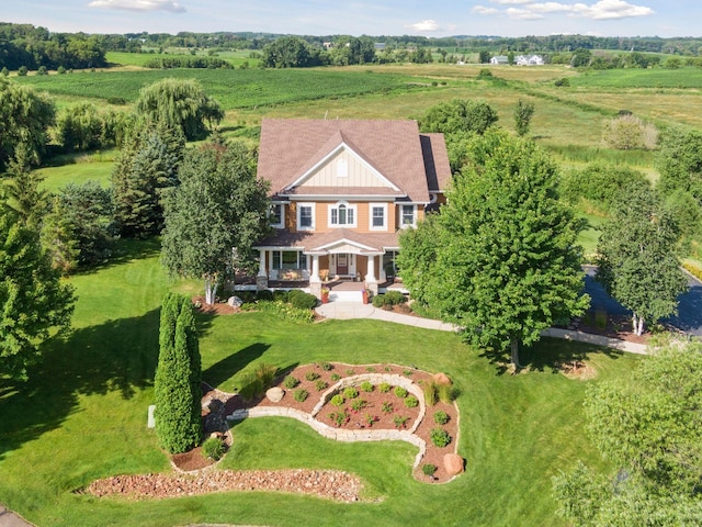 drone / aerial view featuring a rural view