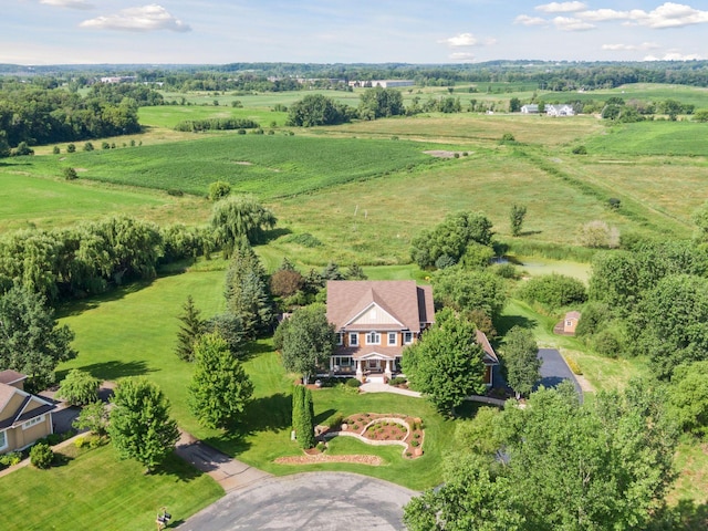 drone / aerial view with a rural view