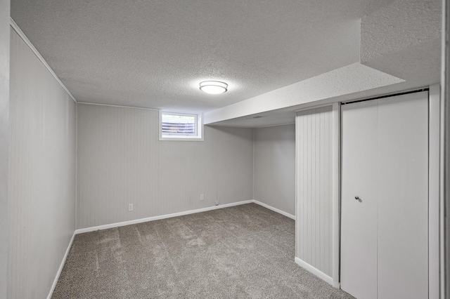 basement with carpet floors