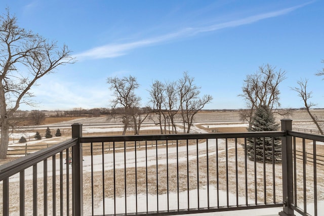 deck featuring a rural view