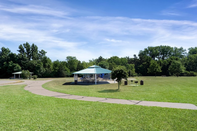 view of property's community featuring a gazebo and a yard