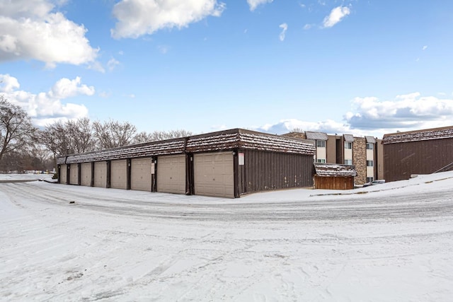 view of snow covered structure