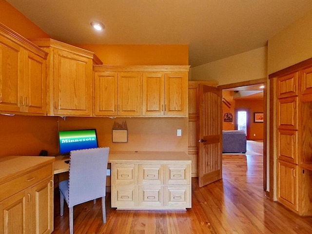 16694 206th Cir, Hutchinson, MN 55350 - unfurnished office with built in desk, light wood-style flooring, and recessed lighting
