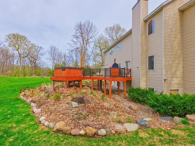 16694 206th Cir, Hutchinson, MN 55350 - view of grassy yard with a wooden deck