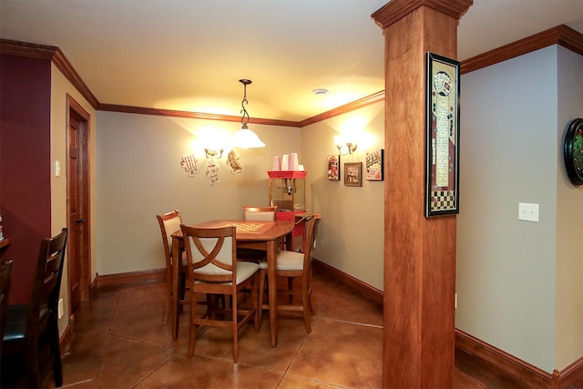 16694 206th Cir, Hutchinson, MN 55350 - tiled dining area with ornamental molding and ornate columns