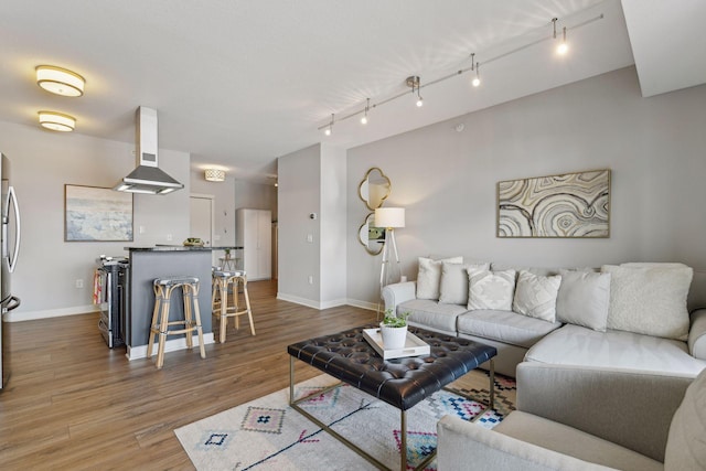 living room featuring hardwood / wood-style floors