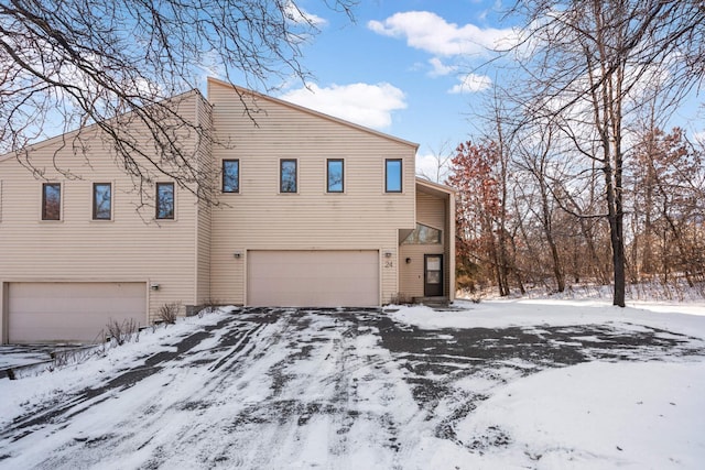 exterior space featuring a garage