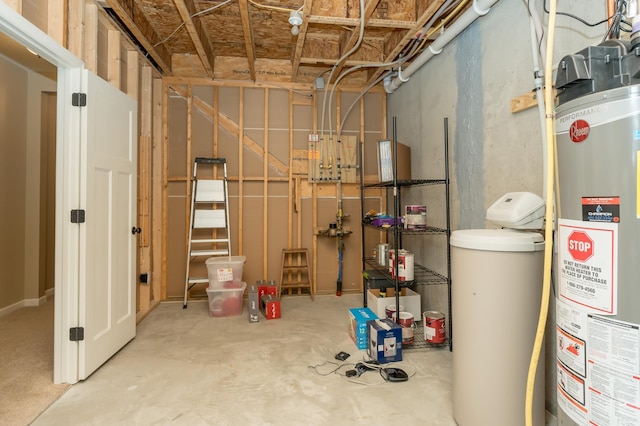 utility room with water heater