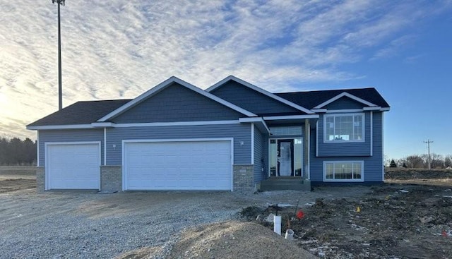 view of front facade featuring a garage