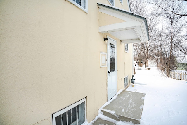 view of snowy exterior