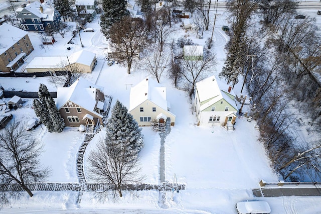 view of snowy aerial view