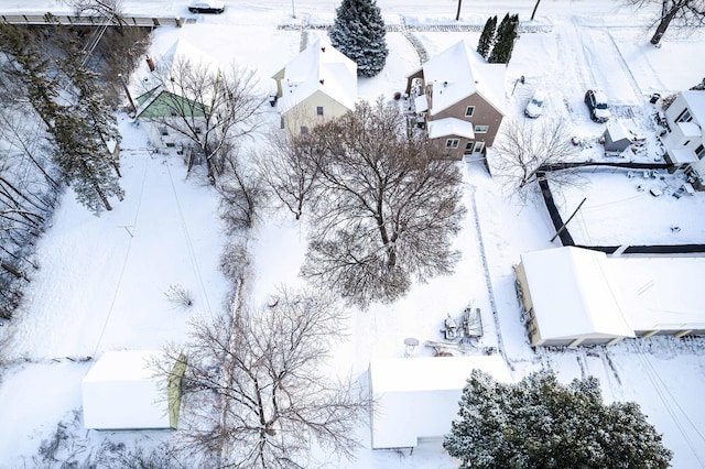 view of snowy aerial view