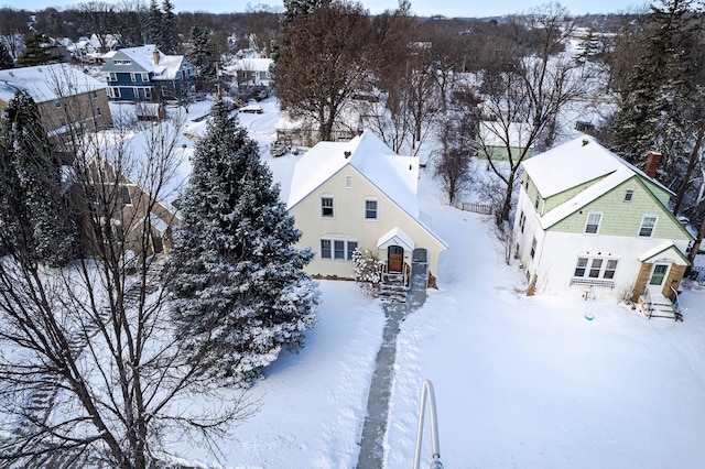 view of snowy aerial view