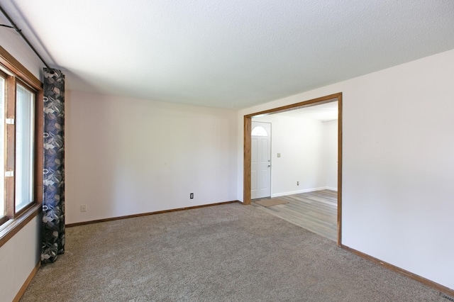 spare room featuring light colored carpet