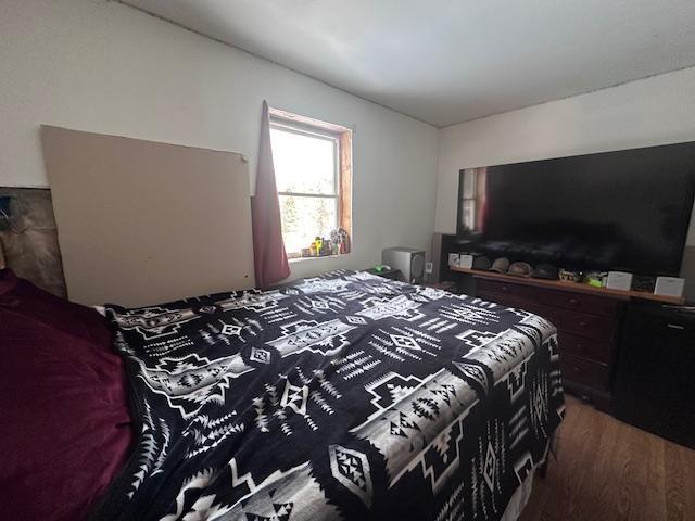 bedroom with hardwood / wood-style flooring