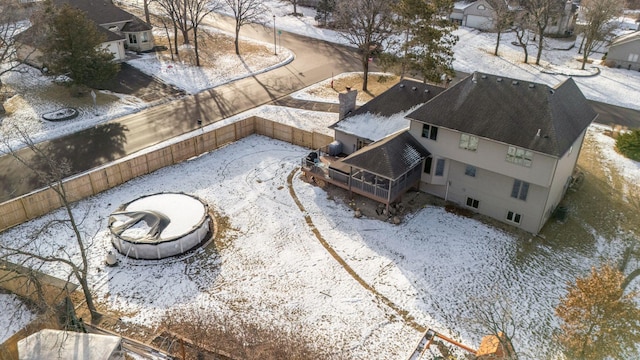 view of snowy aerial view