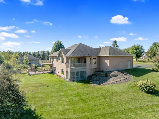 16377 Eidelweiss St NW, Andover, MN 55304 - back of property featuring a yard and a deck