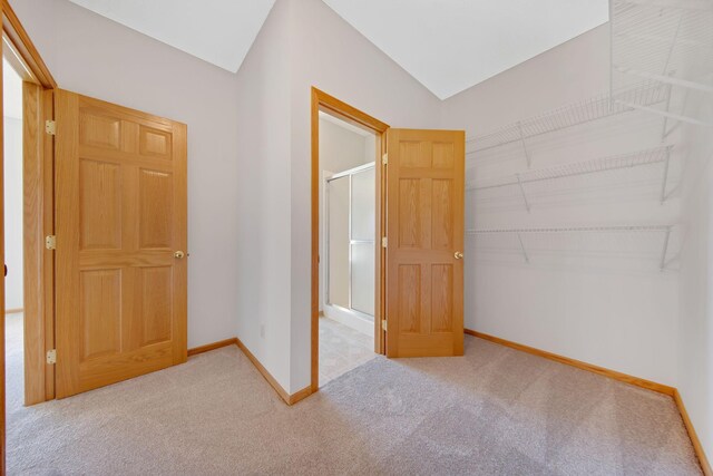 16377 Eidelweiss St NW, Andover, MN 55304 - interior space with a closet, baseboards, lofted ceiling, and carpet floors