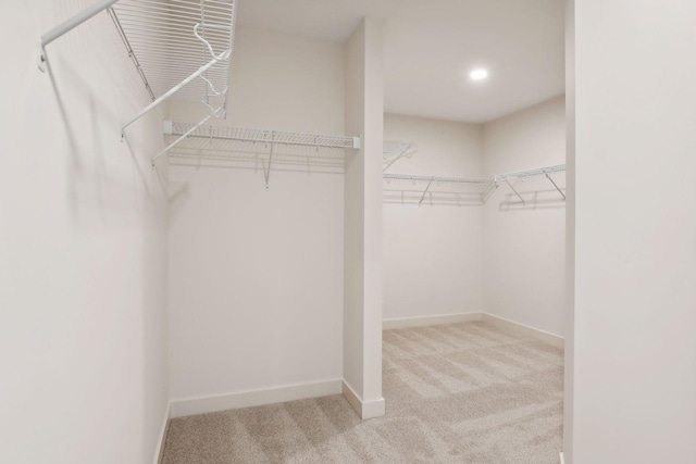 walk in closet featuring carpet