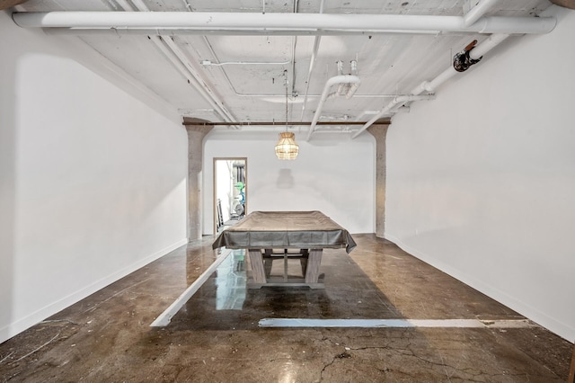 game room with pool table