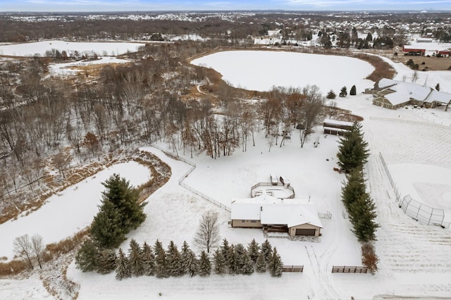 view of snowy aerial view