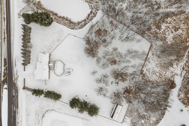 view of snowy aerial view