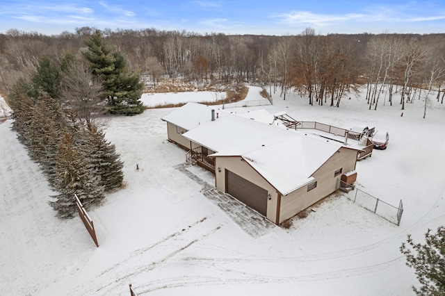 view of snowy aerial view