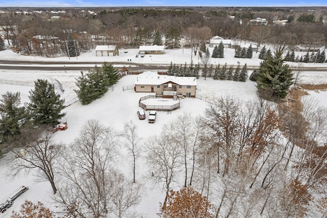 view of snowy aerial view