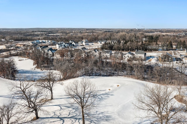 view of snowy aerial view