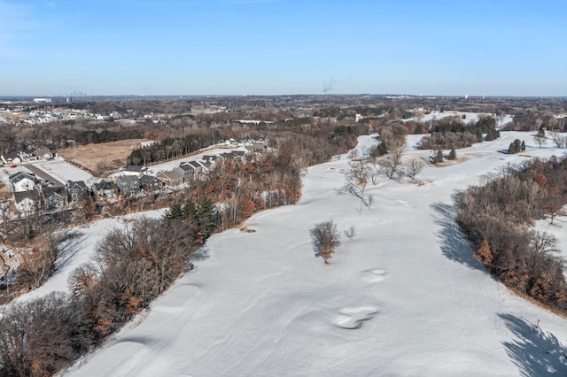 view of snowy aerial view