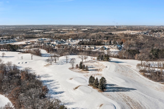 view of snowy aerial view