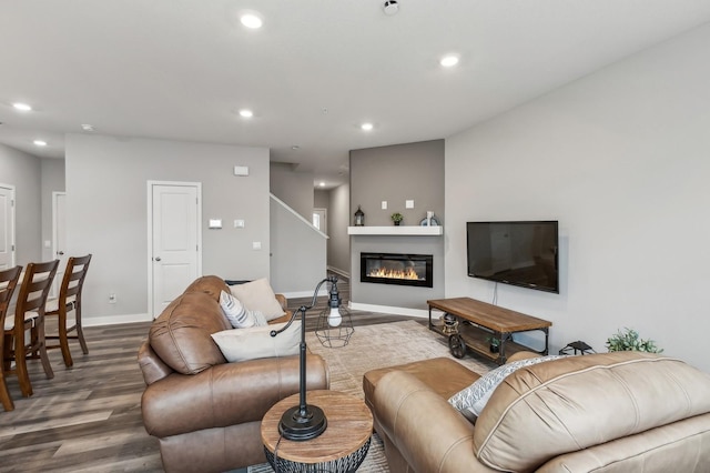 living room featuring hardwood / wood-style floors