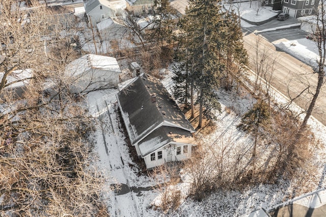 view of snowy aerial view