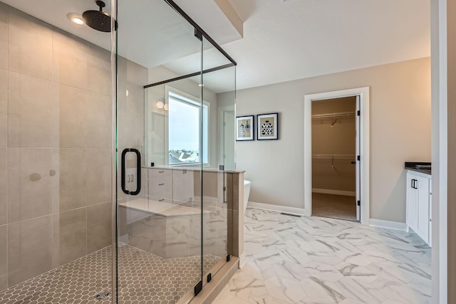 bathroom with an enclosed shower