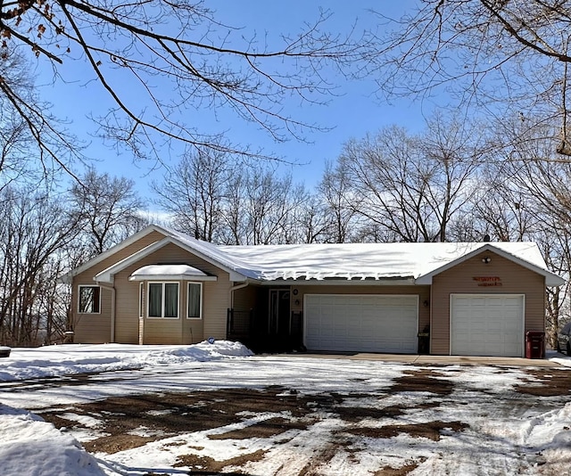 view of front facade featuring an attached garage