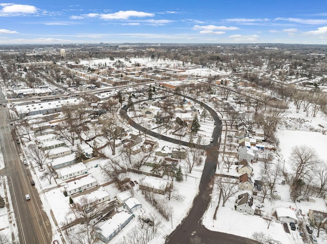 view of snowy aerial view