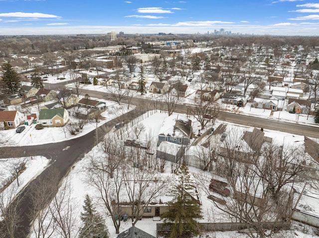 view of snowy aerial view