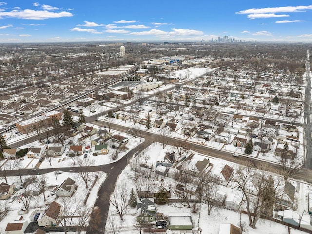 view of snowy aerial view