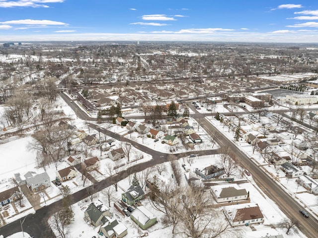 view of snowy aerial view