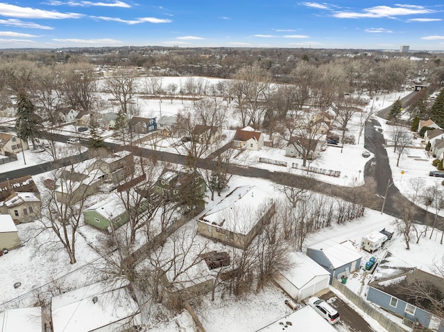 view of snowy aerial view