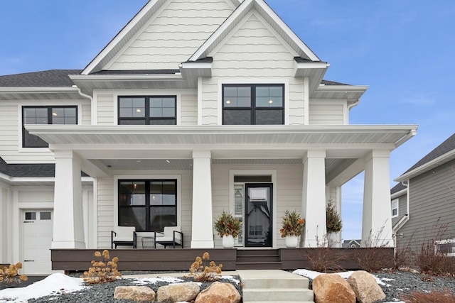 view of front of property featuring a porch