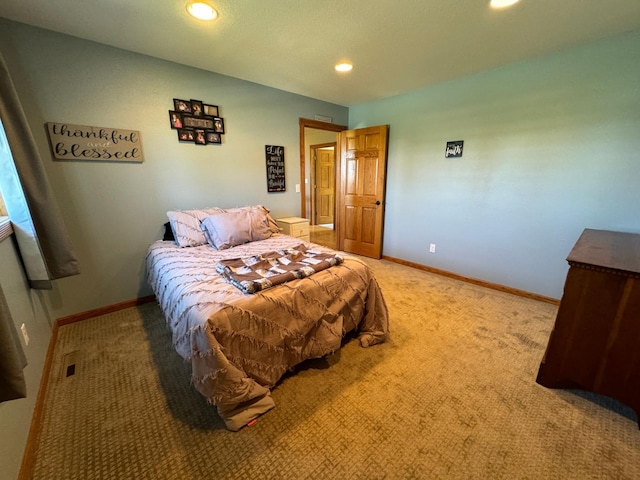 310 7th St SW, Roseau, MN 56751 - bedroom featuring recessed lighting, light carpet, and baseboards