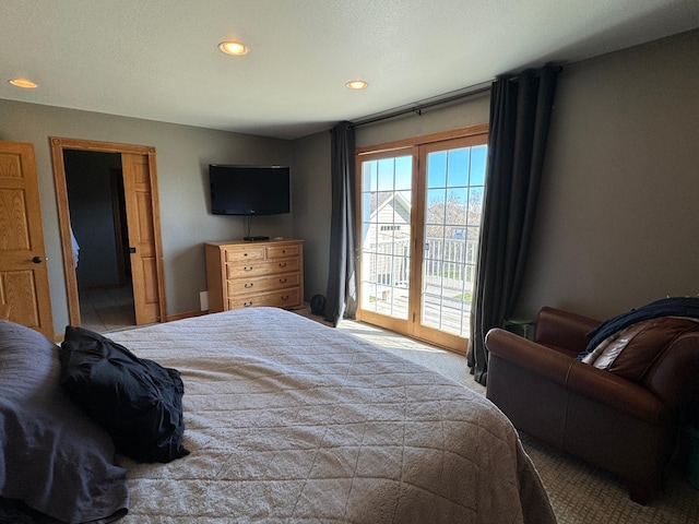 310 7th St SW, Roseau, MN 56751 - carpeted bedroom featuring recessed lighting and access to exterior